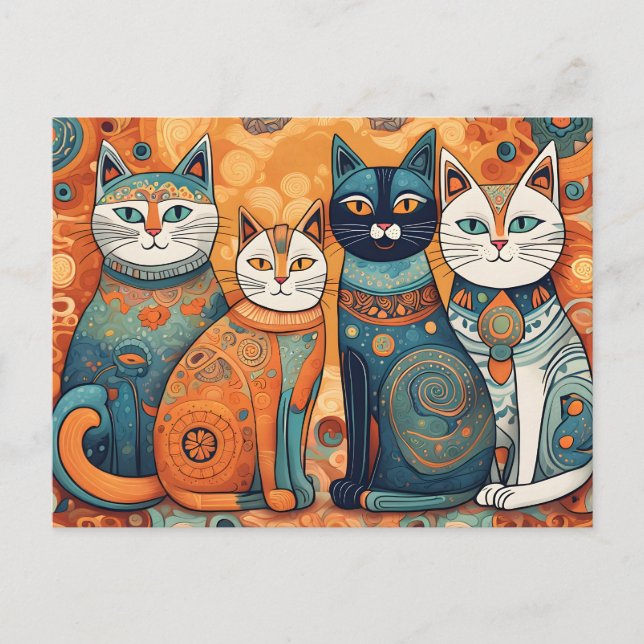carte postale de chats apaisants (Devant)