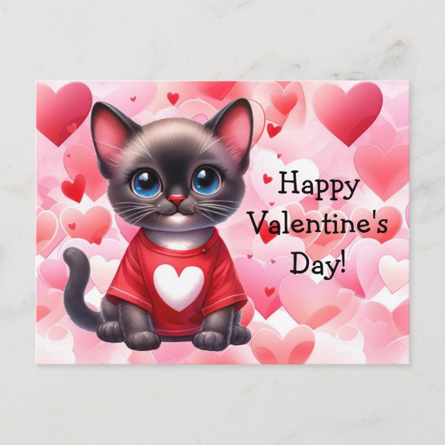 Carte postale de chats de la Saint-Valentin (Devant)