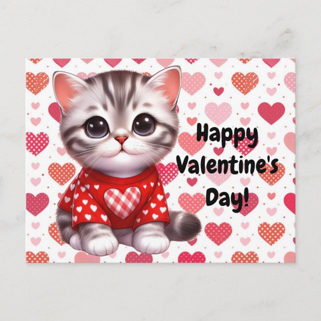 Carte postale de chats de la Saint-Valentin (Devant)