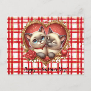 Carte postale de chats de la Saint-Valentin