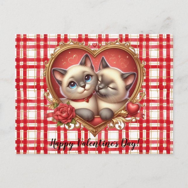 Carte postale de chats de la Saint-Valentin (Devant)