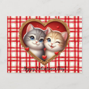 Carte postale de chats de la Saint-Valentin