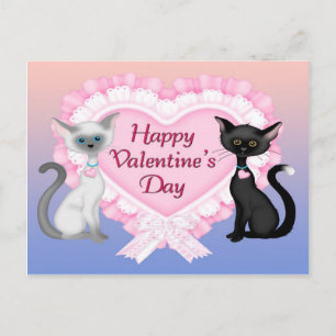 Carte postale de chats de Saint-Valentin