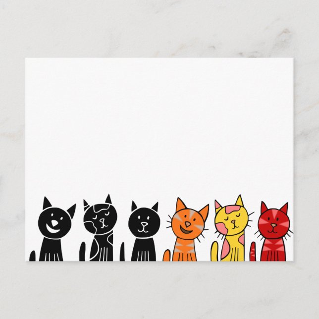 Carte postale de chats mignons (Devant)