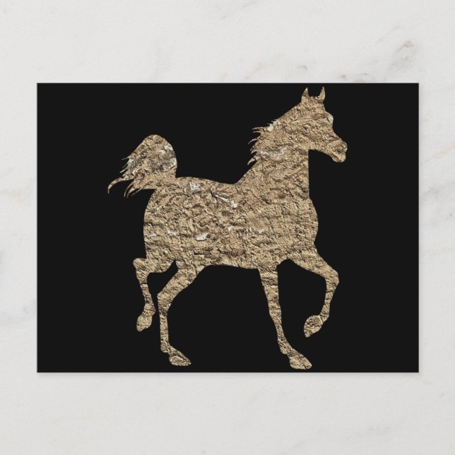 carte postale de cheval silhouette (Devant)