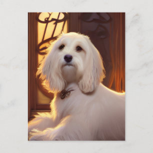 Carte postale de chien chiot Havanais mignon