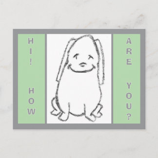 Carte postale de chien de dessin animé joyeux et d