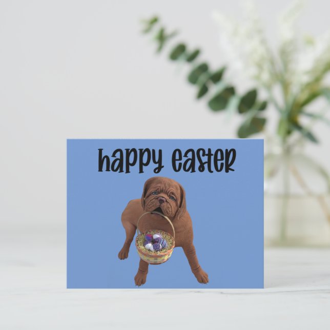 Carte postale de chien de Pâques sur mesure (Debout devant)