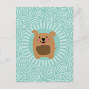 Carte postale de chien drôle - Turquoise chiot mig