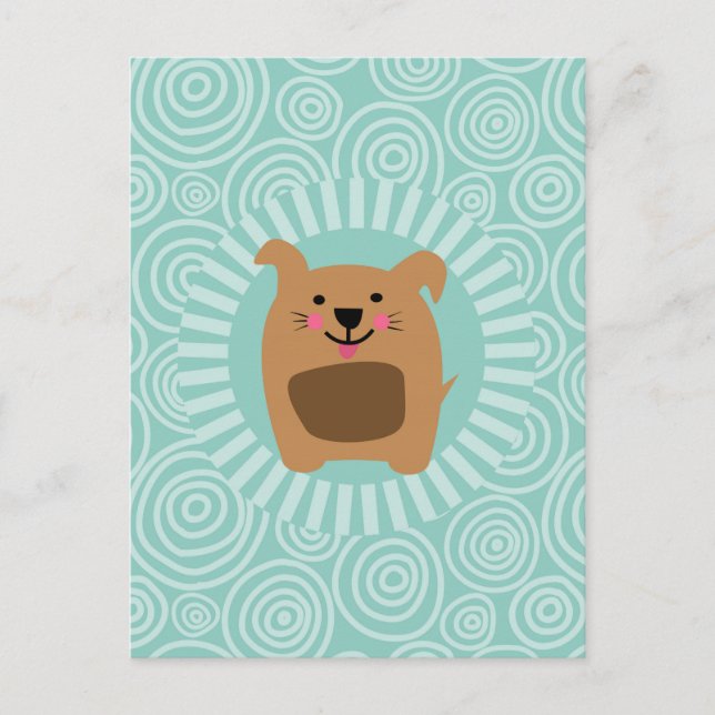 Carte postale de chien drôle - Turquoise chiot mig (Devant)