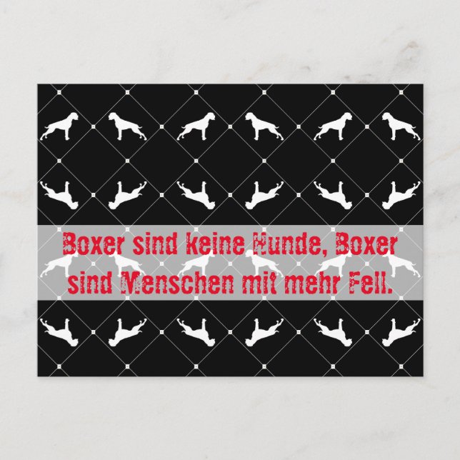 Carte postale de chiens Boxer (Devant)