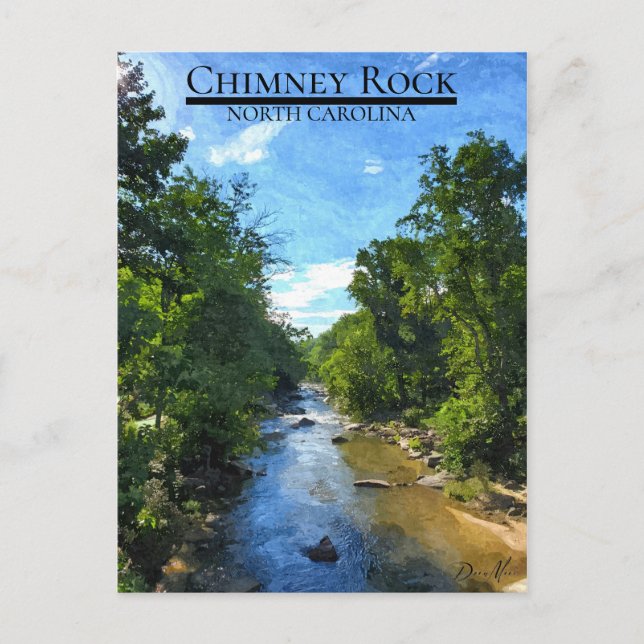 Carte postale de Chimney Rock North Carolina River (Devant)