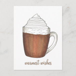 Carte postale de chocolat chaud Cocoa Vœux chaleur