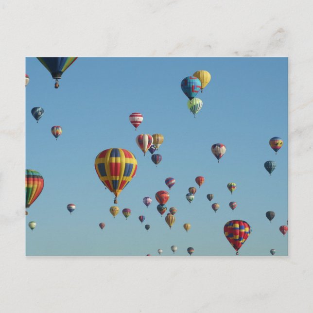 Carte postale de ciel rempli de ballons à air chau (Devant)