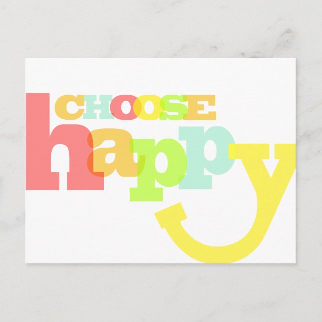 Carte postale de citation choisissez heureux (Devant)