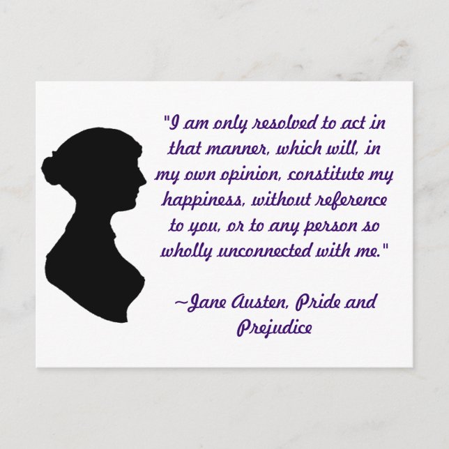 Carte postale de citation de Jane Austen (Devant)