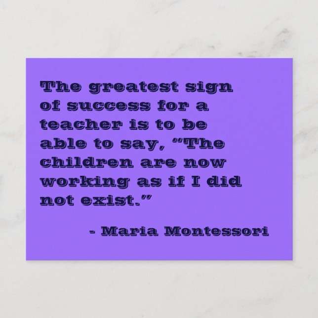 Carte postale de citation de Maria Montessori n° 5 (Devant)