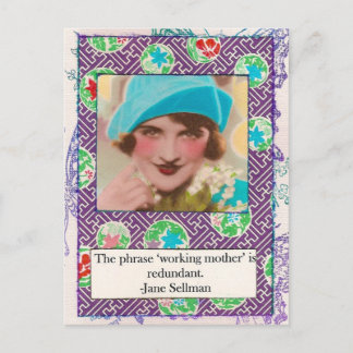 Carte postale de citation de maternité de Jane