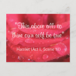 Carte postale de citation de rose rouge et de