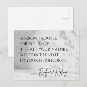 Carte postale de citation de Rudyard Kipling 