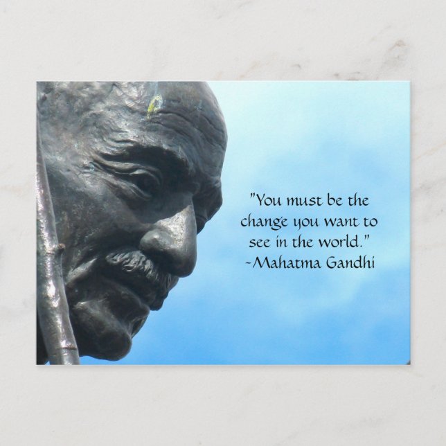 Carte postale de citation Gandhi - Vous devez être (Devant)