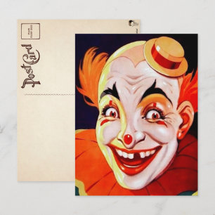 Carte postale de clown de carnaval vintage
