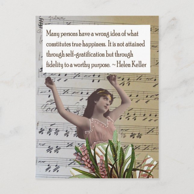 Carte postale de collage de citation de Helen (Devant)