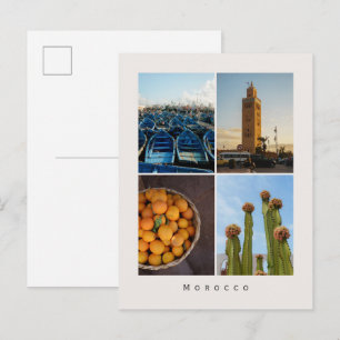 Carte postale de collage de voyage au Maroc modern
