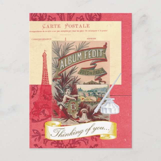 Carte postale de collage parisien pour vous (Devant)