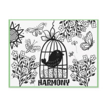 Carte postale de coloration Harmony