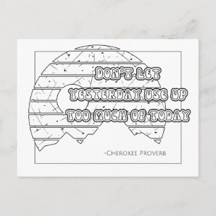 Carte postale de coloration Proverbe Cherokee