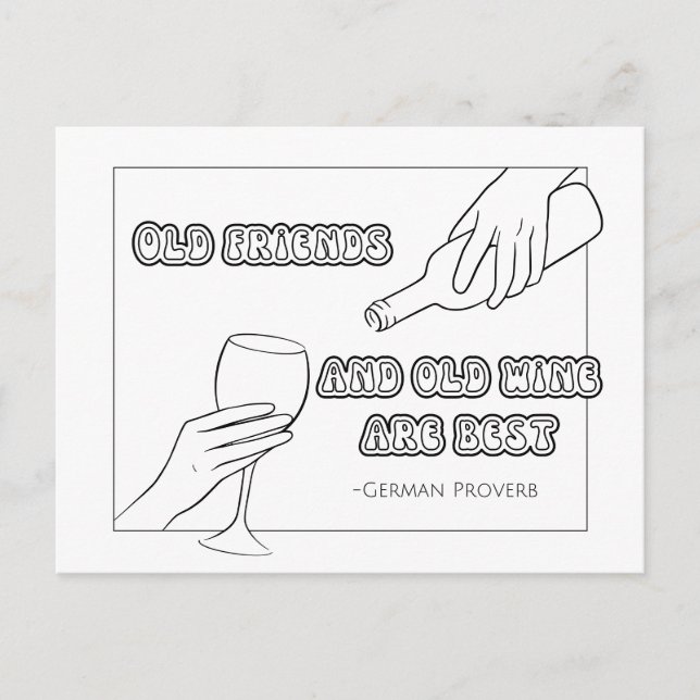 Carte postale de coloriage de proverbe allemand (Devant)