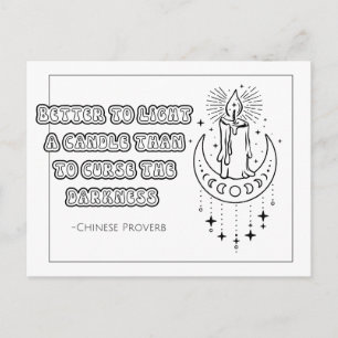 Carte postale de coloriage de proverbe chinois