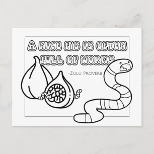 Carte postale de coloriage de proverbe zoulou