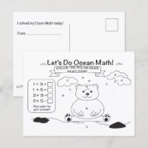 Carte postale de coloriage mathématique océanique