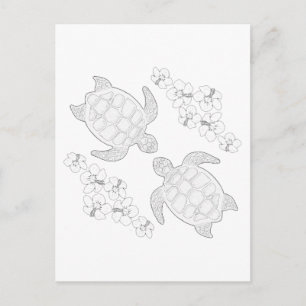 Carte postale de coloriage pour adultes : Deux tor