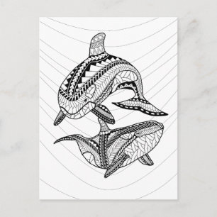 Carte postale de coloriage pour adultes représenta