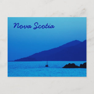 Carte postale de coucher de soleil bleu de Nouvell