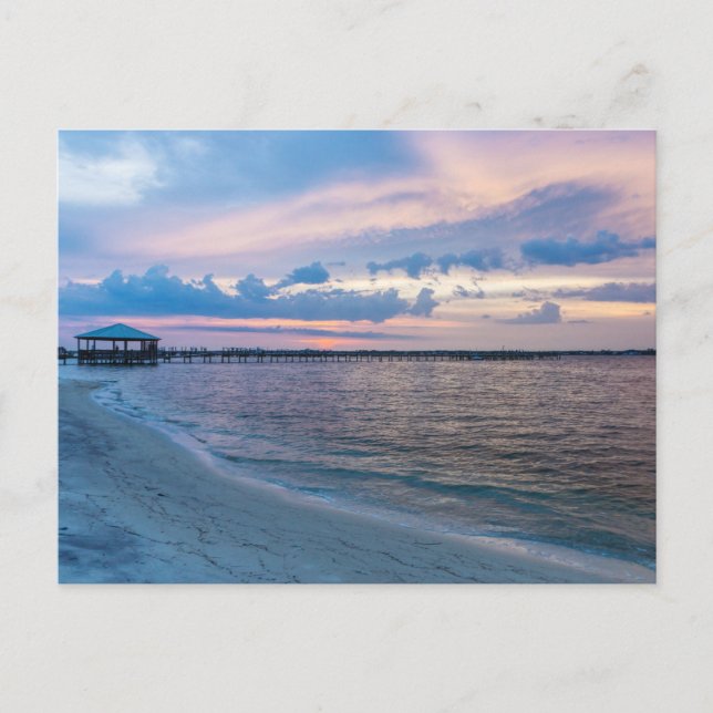 Carte postale de coucher de soleil Père Noël Rosa  (Devant)