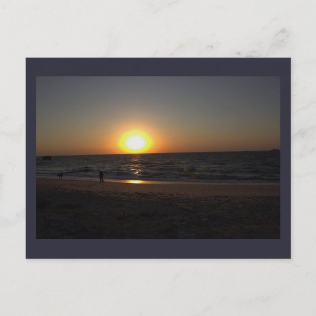 Carte postale de coucher de soleil sur l'océan (Devant)