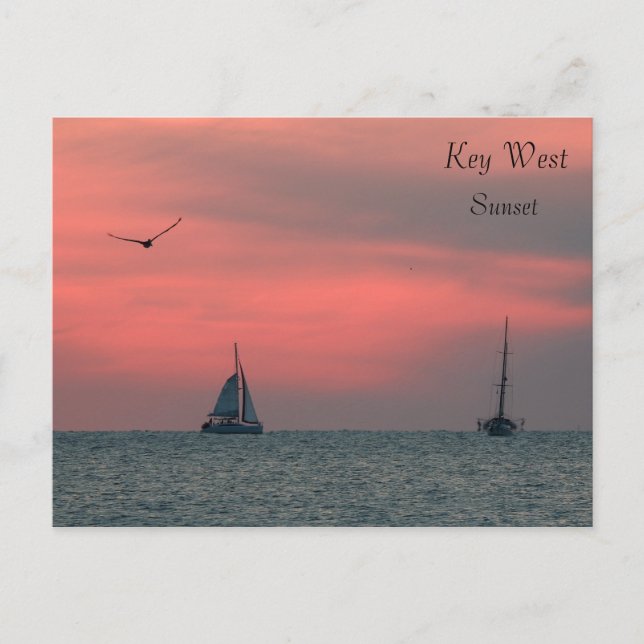 Carte postale de coucher du soleil de Key West (Devant)