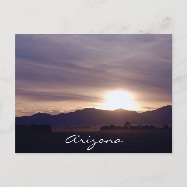Carte postale de coucher du soleil de l'Arizona (Devant)