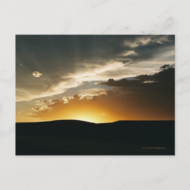 Carte postale de coucher du soleil du Wyoming (Devant)