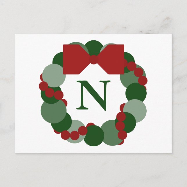Carte postale de couronne de Noël géométrique avec (Devant)
