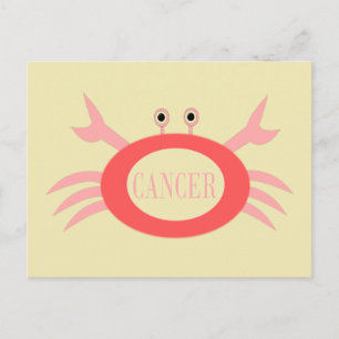Carte postale de crabe à pancarte étoile Cancer