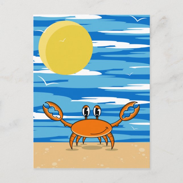 Carte postale de crabe de plage orange (Devant)