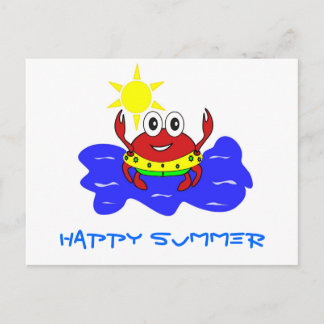 carte postale de crabe en été