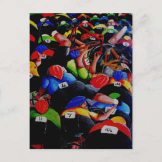 Carte postale de cyclisme Race Crash par Lyn Hurri