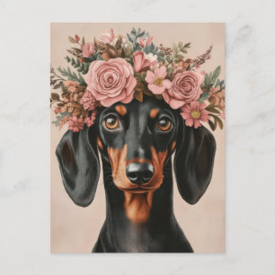 Carte postale de dachshund aquarelle 
