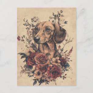 Carte postale de dachshund aquarelle